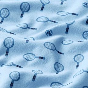 Dzianina dresowa pętelkowa French Terry retro tenis | PETIT CITRON – jasnoniebieski, 