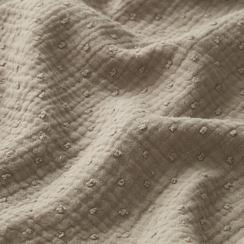 Muślin / Tkanina double crinkle dobby – beż,  image number 2