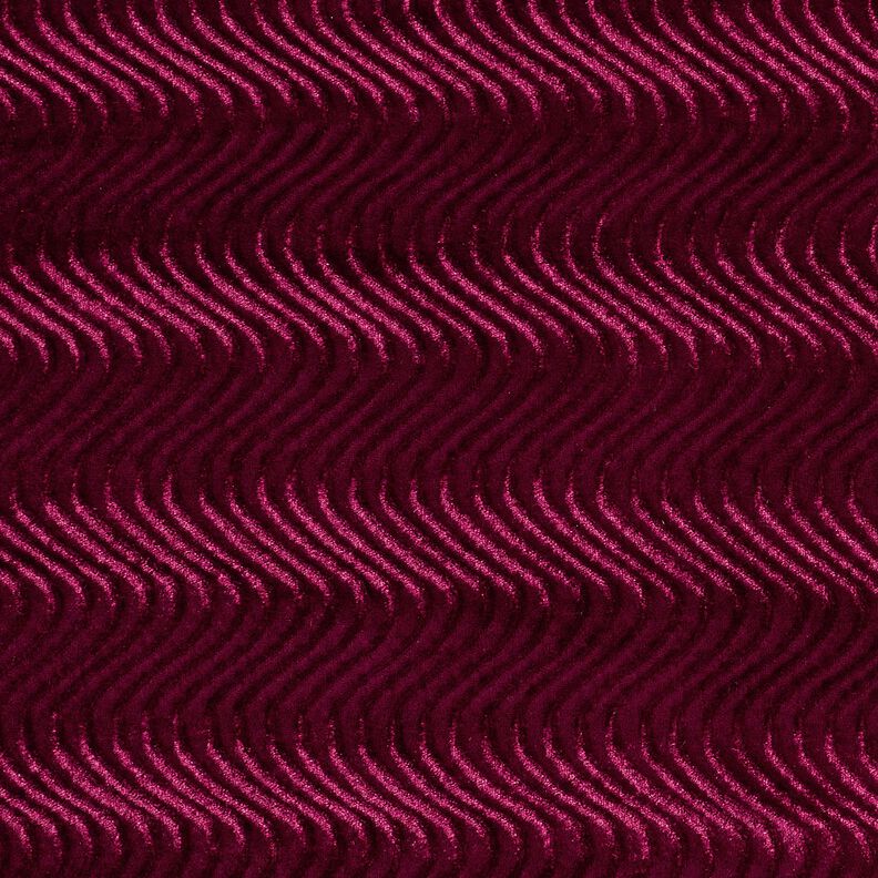 Aksamit ze stretchem w tłoczone fale – bordo,  image number 1