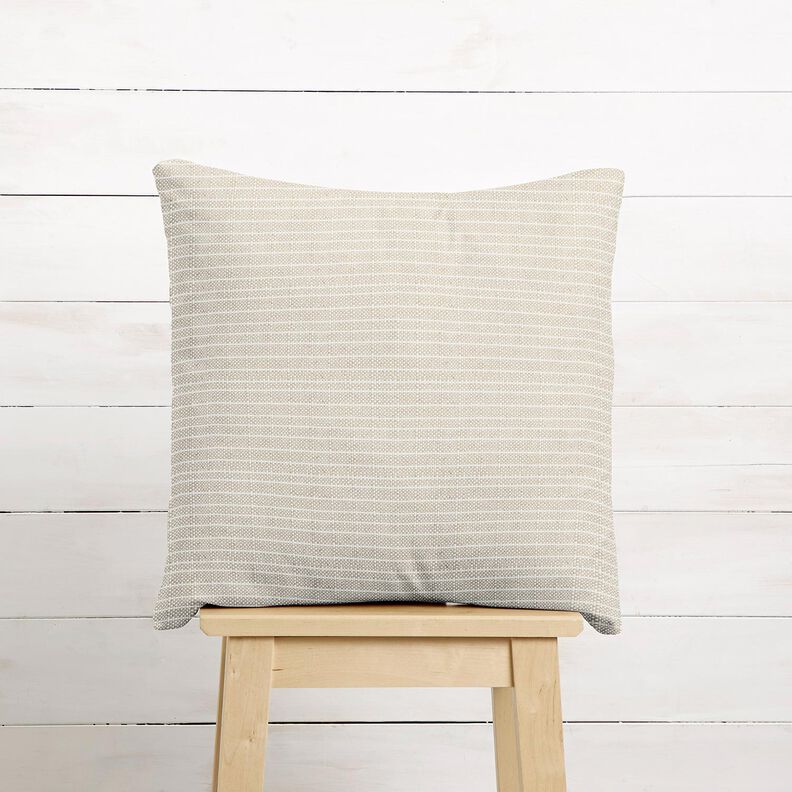 Tkanin dekoracyjna Panama subtelne paski &ndash; naturalny/jasnobeżowy,  image number 6