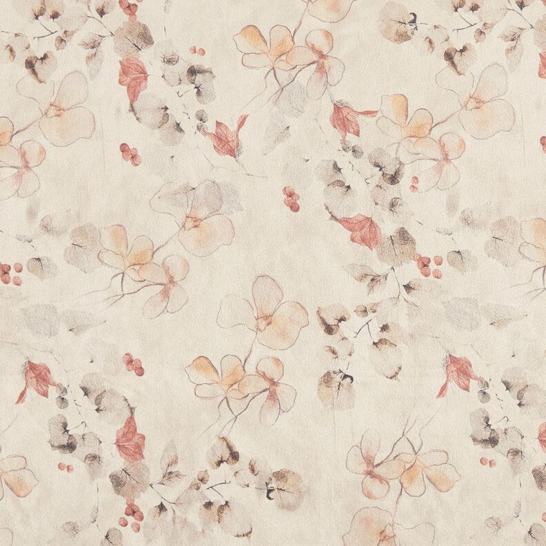 Elastyczny welur z podszewką Sherpa i delikatnymi kwiatami | Katia Fabrics – naturalny, image number 1