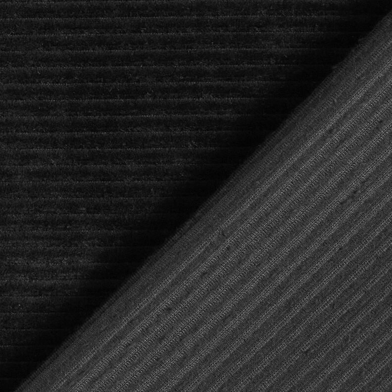 Sztruks szeroki Dżersej poprzeczne prążki – czerń,  image number 3