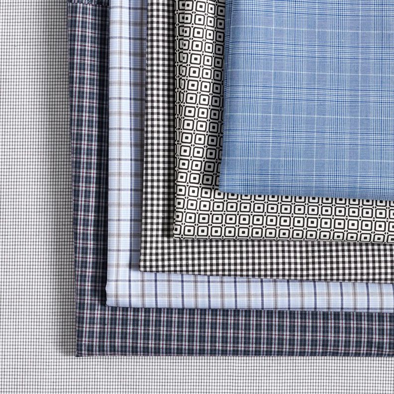 Tkanina koszulowa w klasyczną kratkę &ndash; jasnoniebieski/granat,  image number 5