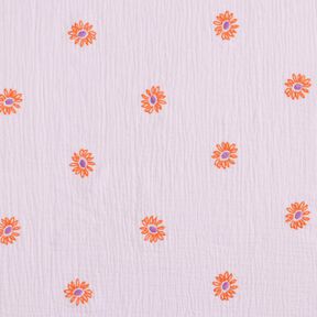Muślin / Tkanina double crinkle haftowane duże kwiaty | Poppy Fabrics – pastelowy, 