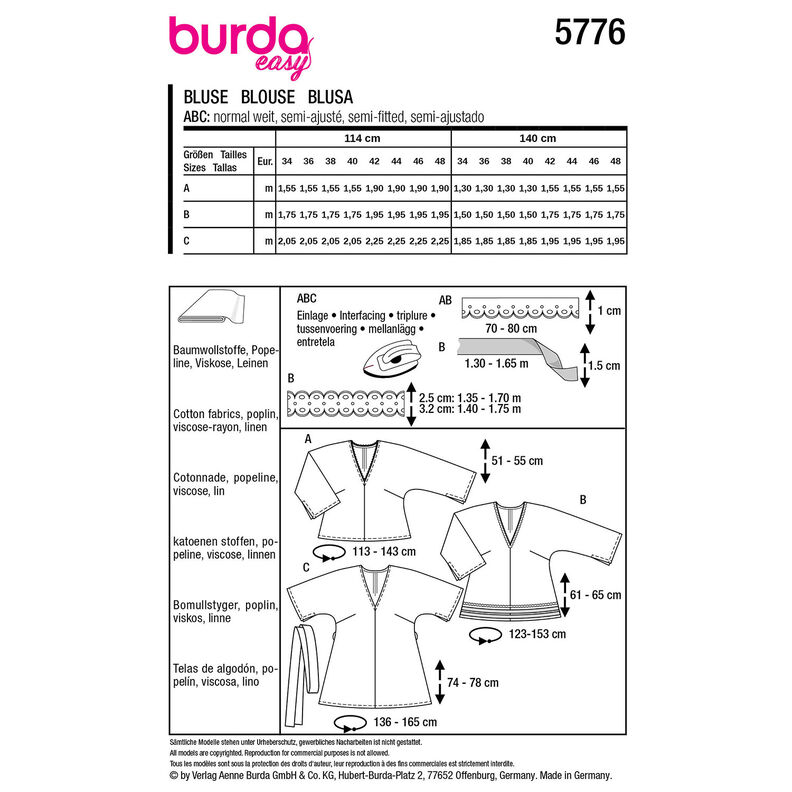 Bluza | Burda 5776 | 34-48,  image number 12