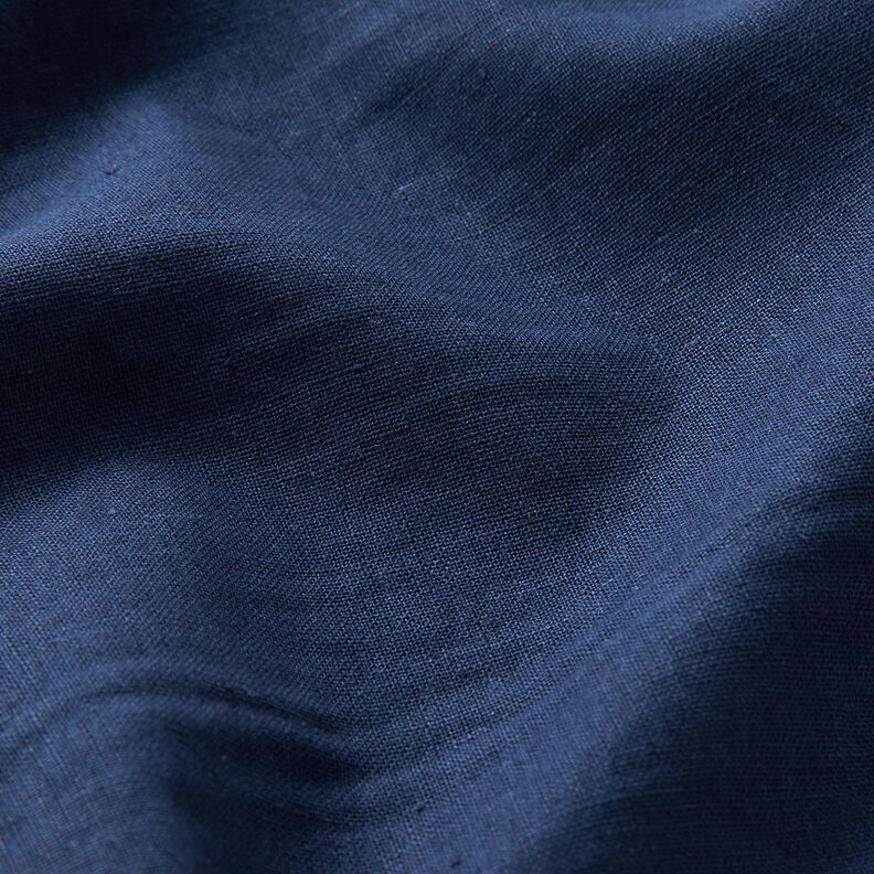 Mieszanka lnu i bawełny z efektem sprania – ciemnogranatowy,  image number 2