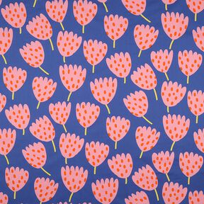 Popelina bawełniana Tulips | Nerida Hansen – niebieska lilia/róż, 