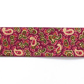 Guma – paisley [ 3,5 cm ] – malina/zieleń, 