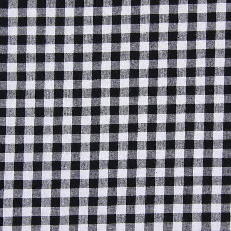 Tkanina bawełniana Kratka Vichy 1 cm – czerń/biel,  image number 1