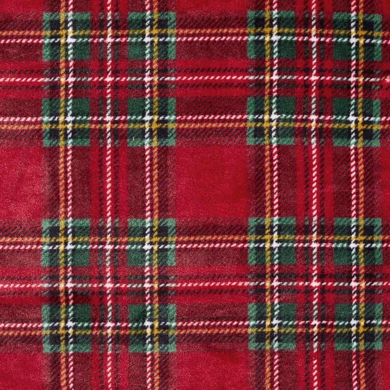 Miękki polar klasyczna krata – ciemnoczerwony/zielony jodłowy,  image number 1