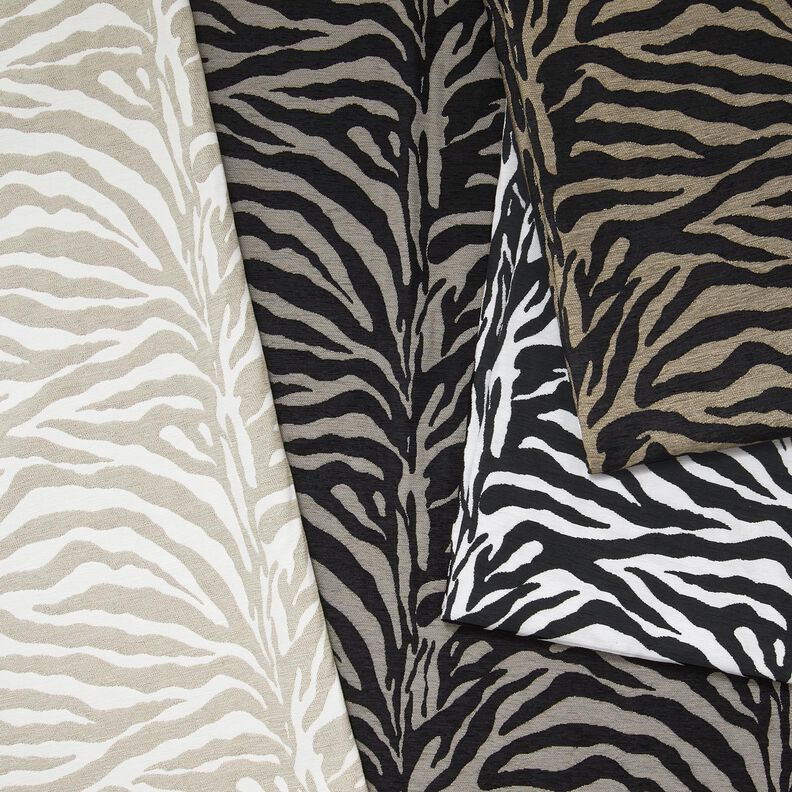 Tkanina tapicerska Żakard zebra – biel/czerń, image number 5