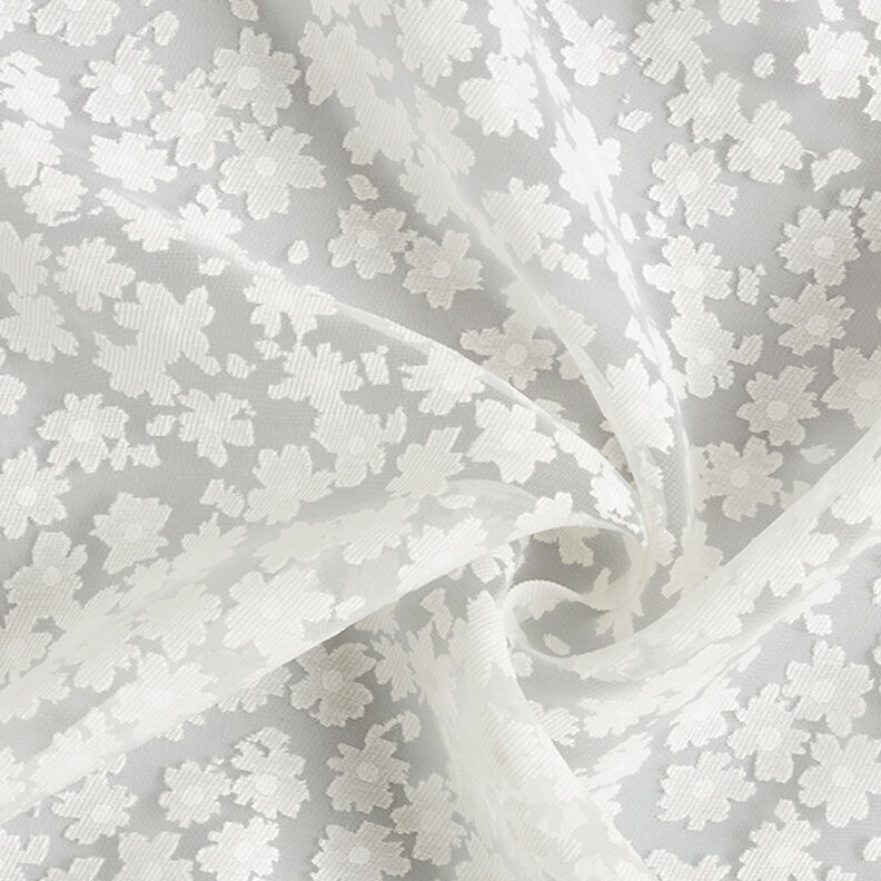 tkanina wypalana organza w kwiatuszki – biel,  image number 3