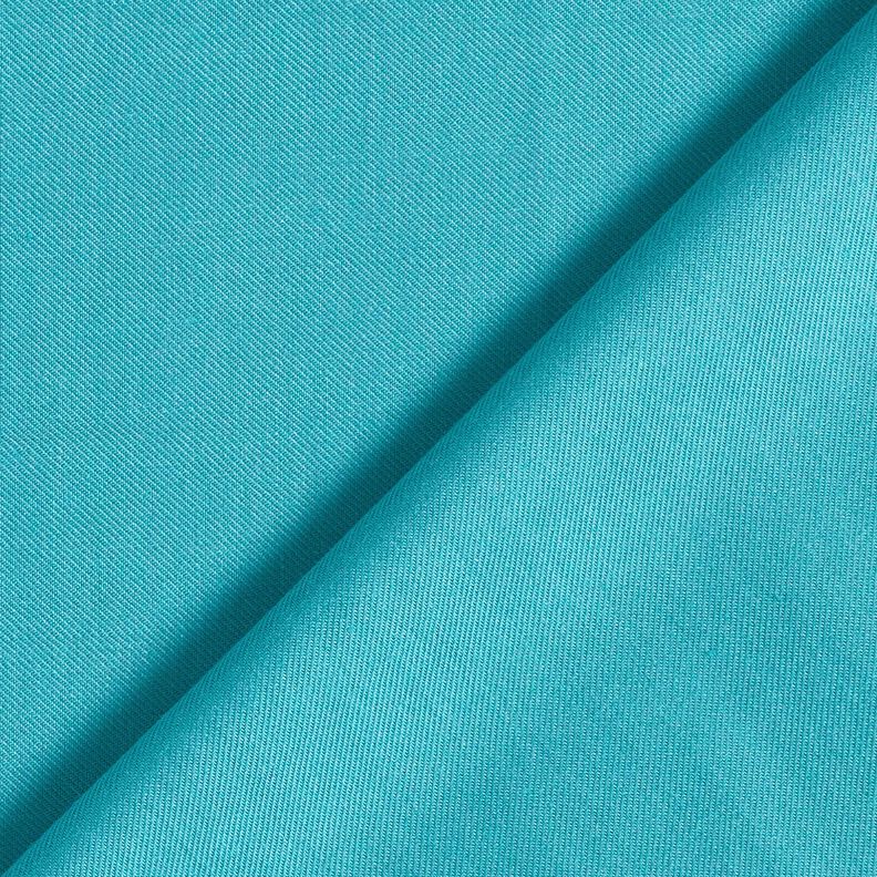 Tkanina na bluzki z mieszanki bawełny z wiskozą, jednokolorowa – turkus,  image number 3