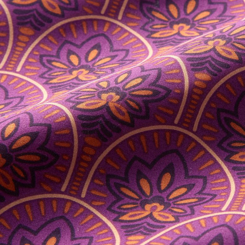 Bawełna powlekana abstrakcyjne wachlarze – purpura,  image number 3