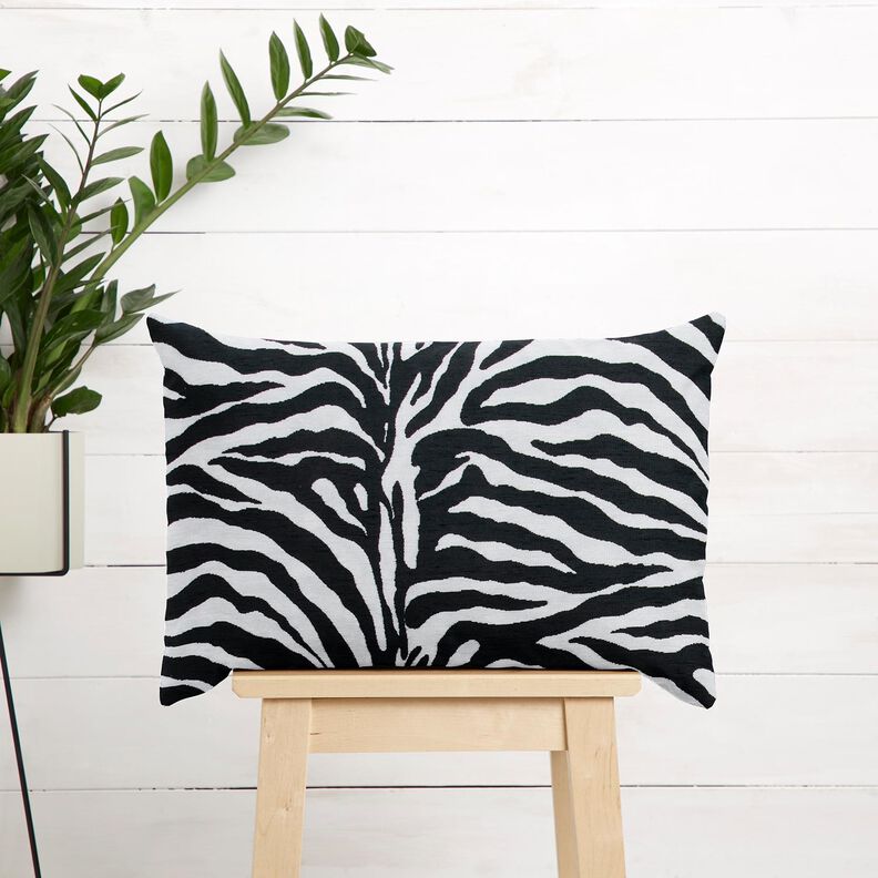 Tkanina tapicerska Żakard zebra – biel/czerń, image number 9