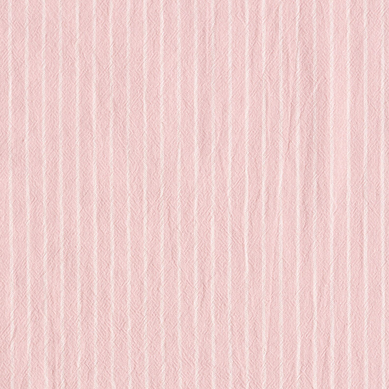 Tkanina na bluzki Mieszanka bawełny szerokie pasy – róż/mleczna biel,  image number 1