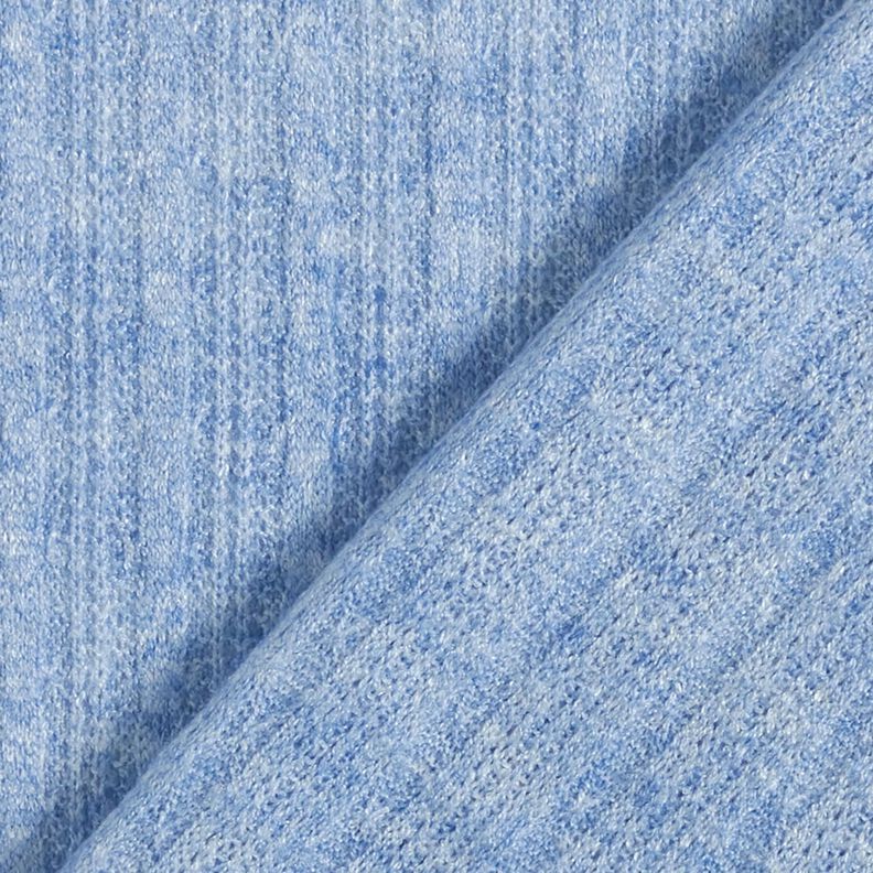 Dzianina swetrowa we wzór warkoczowy, melanż – jasnoniebieski jeans,  image number 4