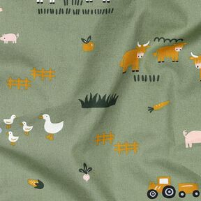Popelina bawełniana zwierzęta gospodarskie | Poppy Fabrics – pinia, 