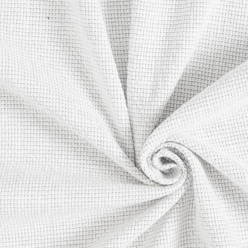 Tkanina bawełniana bouclé w kwadraciki – biel,  image number 1
