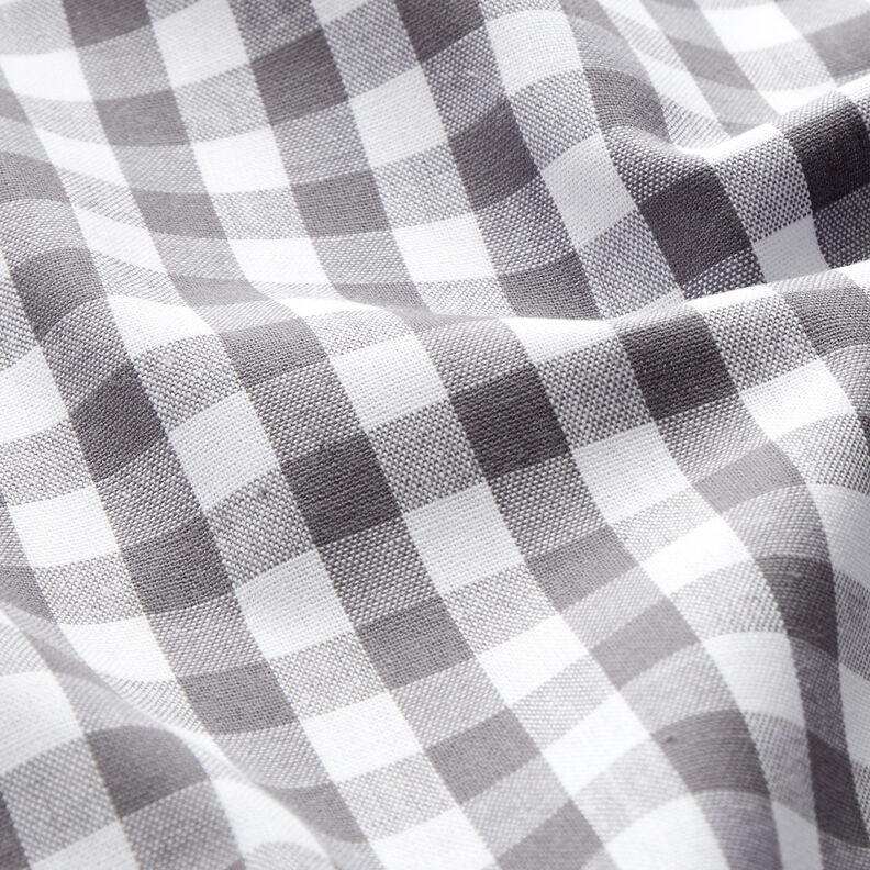 Tkanina bawełniana Kratka Vichy 1 cm – perłowo szary/biel,  image number 2