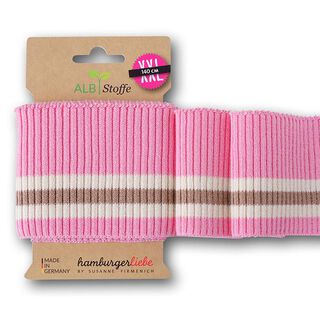 GOTS Ściągacze CUFF ME RIPPED [140 cm | 8 cm] | Albstoffe – róż/jasny brąz, 