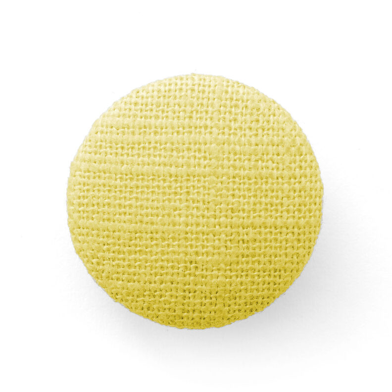 Guzik obciągnięty len medium – jasna żółć,  image number 1