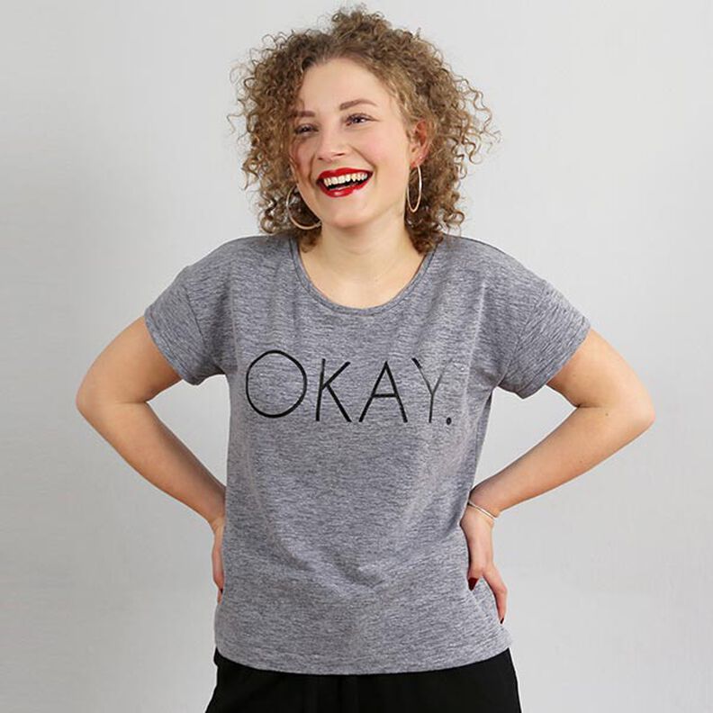 FRAU TINA – swobodna koszulka basic z krótkim rękawem, Studio Schnittreif  | XS -  XXL,  image number 3