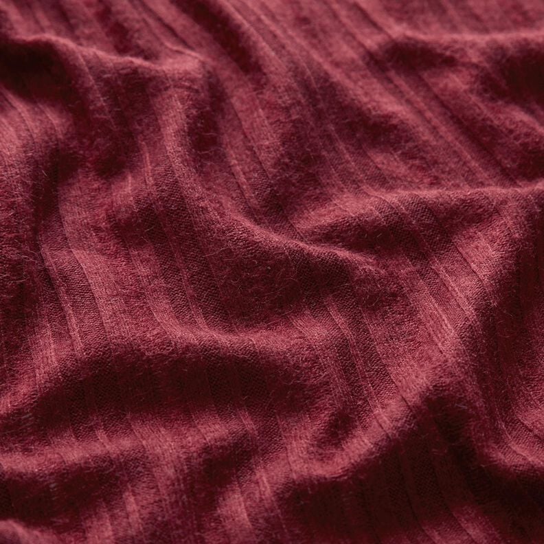 Dzianina prążkowana jednokol. – bordo,  image number 2