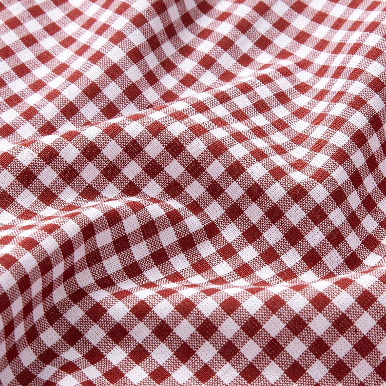 Tkanina bawełniana mała kratka Vichy – ciemnoczerwony/biel,  image number 2