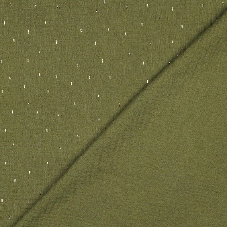 Muślin / Tkanina double crinkle prostokąt Nadruk foliowy | Poppy Fabrics – pinia/złoty metaliczny,  image number 4