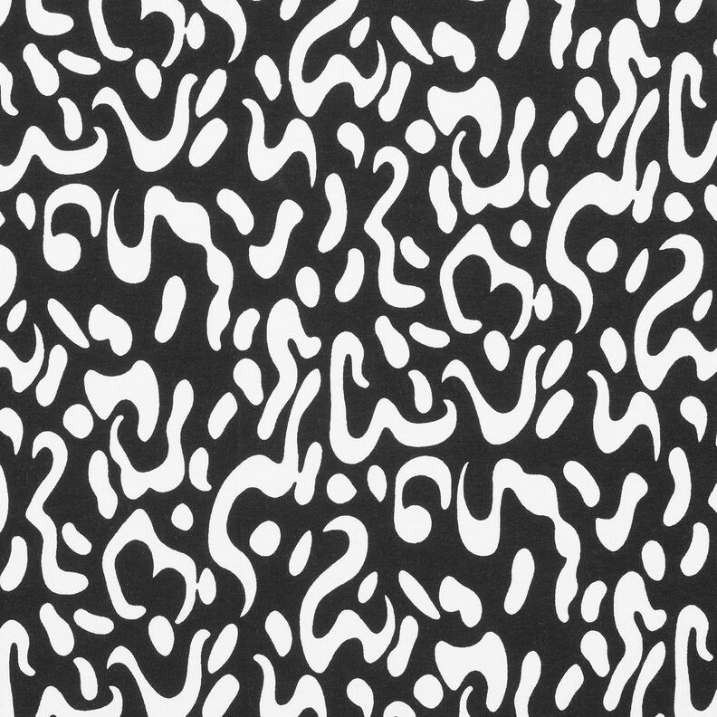 Dżersej wiskozowy z abstrakcyjnym wzorem panterki – czerń/biel,  image number 7