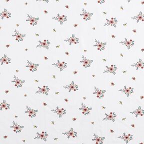 GOTS Dżersej bawełniany rozsypane kwiaty | Poppy Fabrics – biel, 