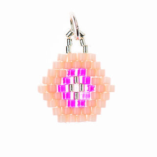 Przywieszka Brick Stitch Sześciokąt [14 mm  x 16 mm] | Rico Design – róż, 