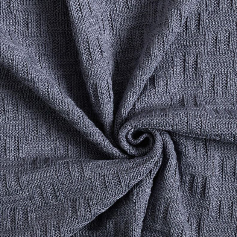 Dzianina swetrowa łamany wzór w prążki – szary błękit,  image number 3