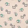 Flanela bawełniana łobuzerskie dinozaury | Poppy Fabrics – naturalny/szmaragdowy,  thumbnail number 1