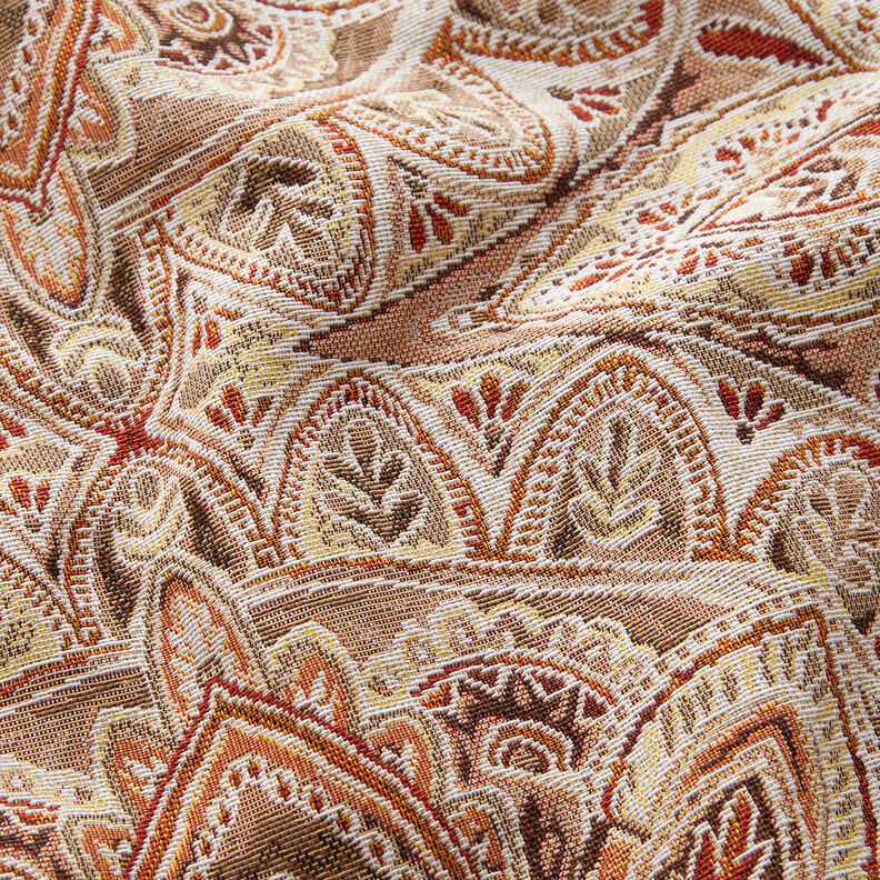 Tkanin dekoracyjna Gobelin delikatna mandala – mleczna biel/brąz, image number 2