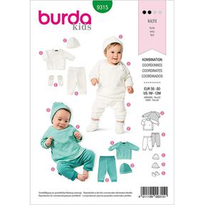 Wyprawka dziecięca, Burda 9315 | 56-80, 