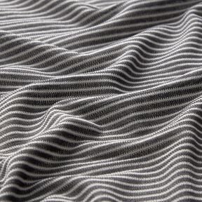 Dzianina o drobnym ściegu paseczki – stare srebro/biel, 