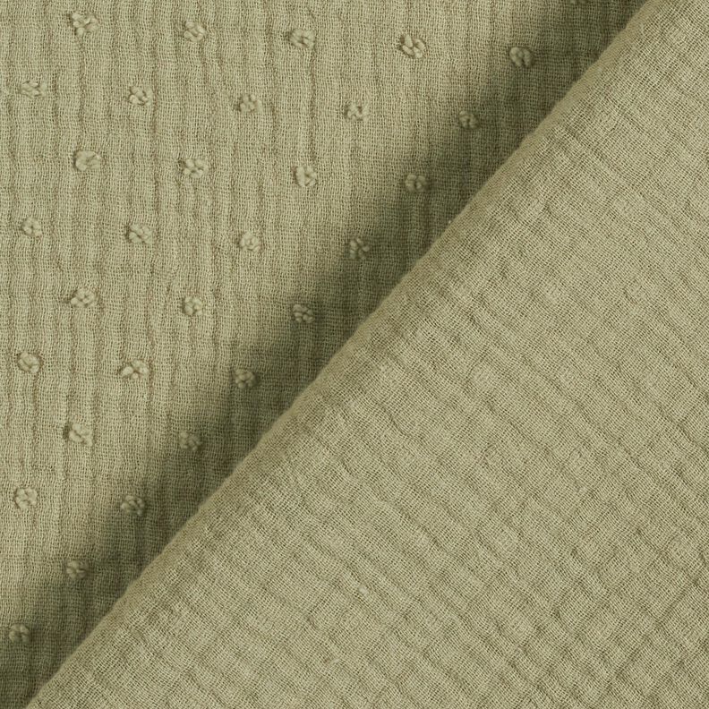 Muślin / Tkanina double crinkle dobby – zieleń trzcinowa,  image number 4