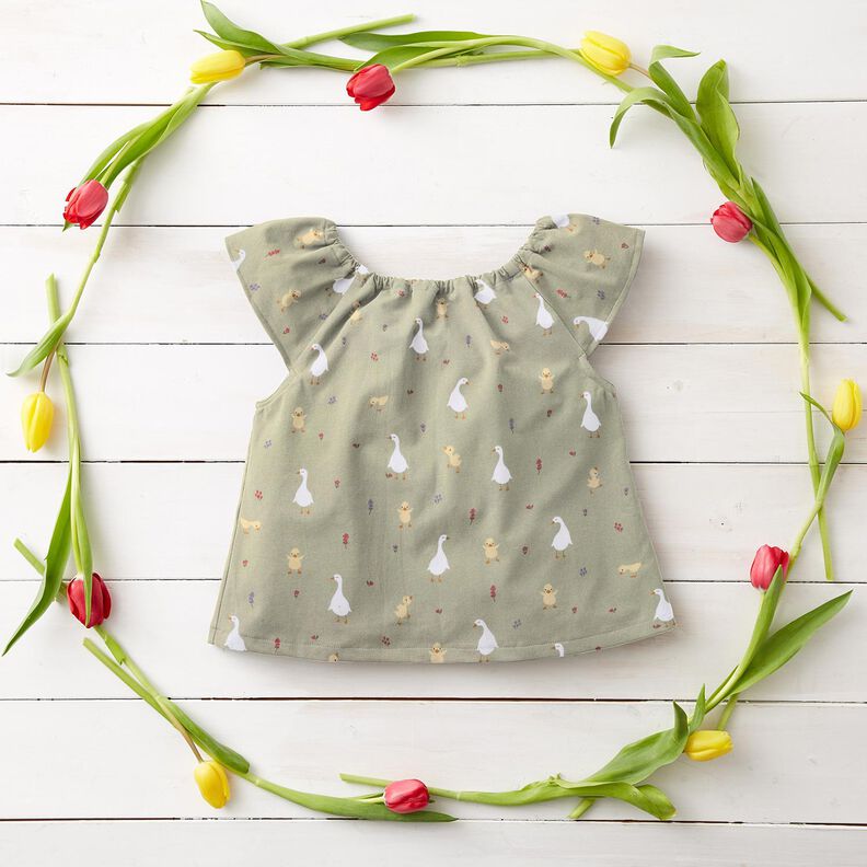 GOTS Popelina bawełniana urocze gęsi i pisklęta | Poppy Fabrics – greige,  image number 5