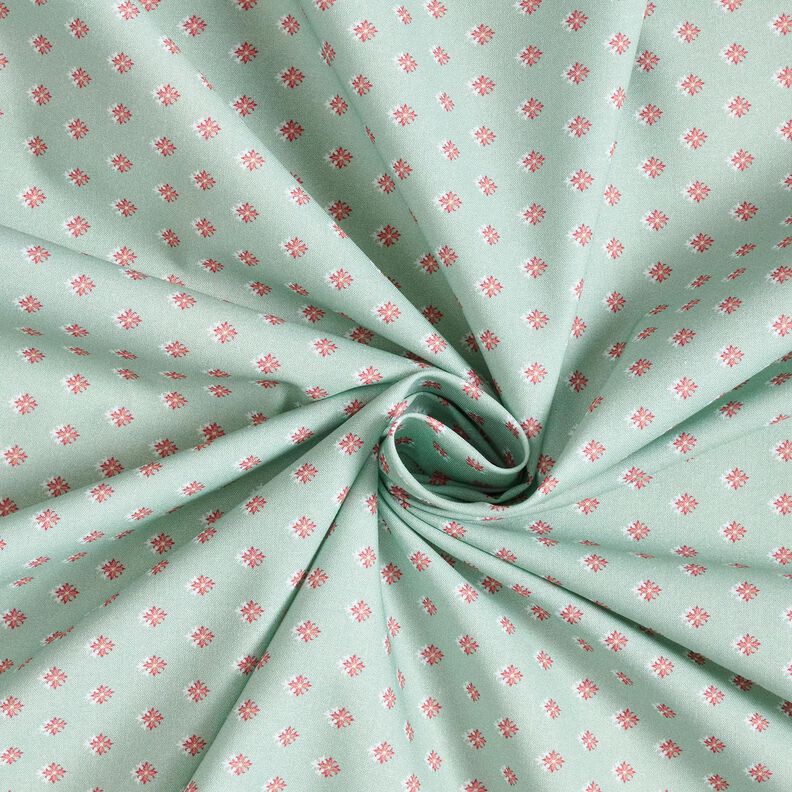 Tkanina bawełniana Popelina minikolce – jasny miętowy/ciemny brudny róż,  image number 3