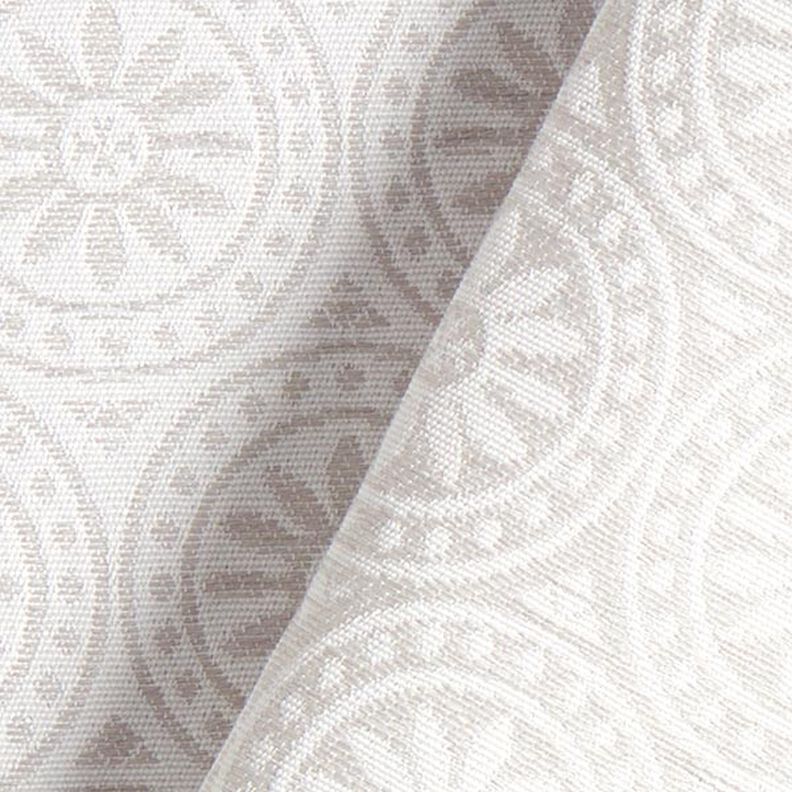 Tkanina outdoor żakard Koliste ornamenty – jasnoszary/mleczna biel,  image number 4