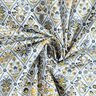 Tkanina bawełniana Kreton kwiatowe kafelki – biel/niebieski brylantowy,  thumbnail number 3