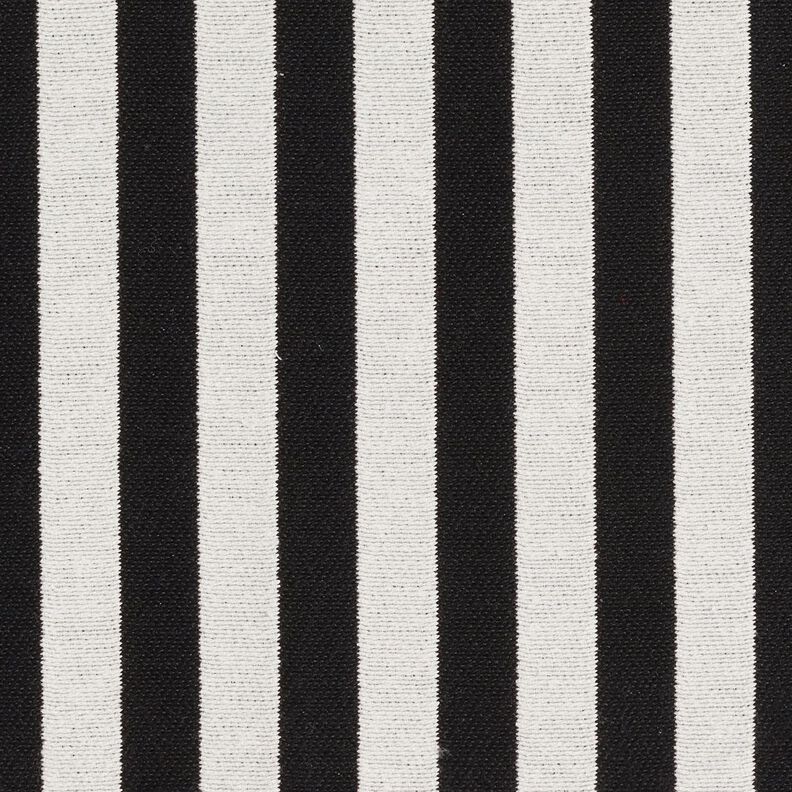 Tkanin dekoracyjna Żakard szerokie paski – kość słoniowa/czerń,  image number 1
