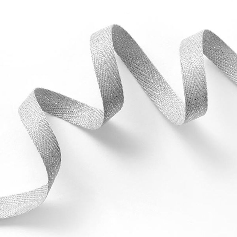 Taśma tkana Metaliczny [9 mm] – srebro/srebrny metaliczny,  image number 1