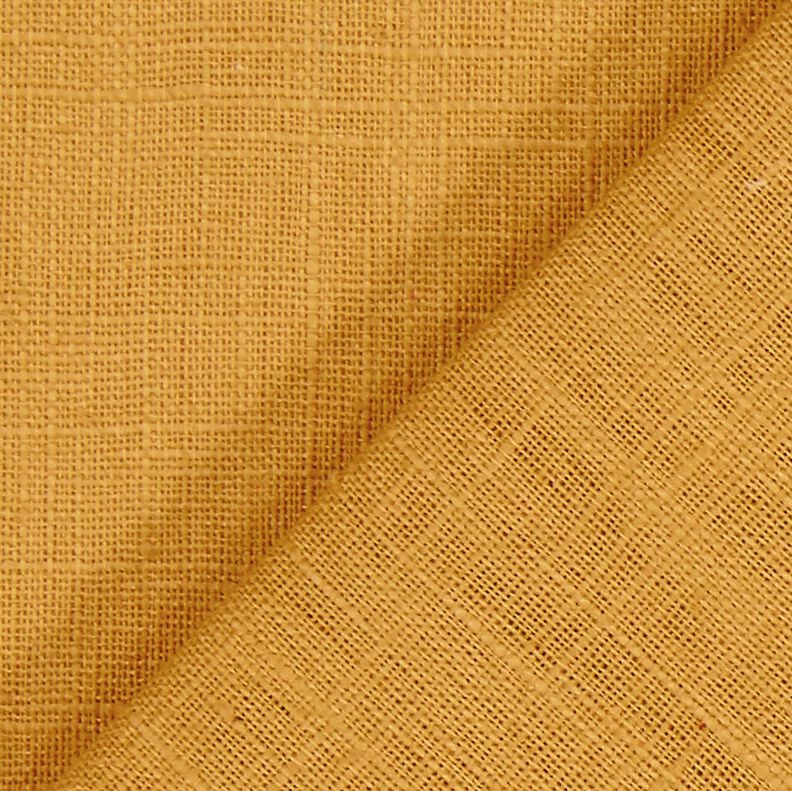 Tkanina lniana mieszanka ramii, średnia – żółty curry, image number 3