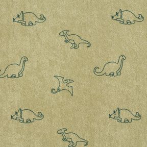 Dzianina frotte dinozaury – greige, 