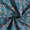 Popelina z bawełny organicznej słodkie kwiatki – niebieski oceaniczny,  thumbnail number 3