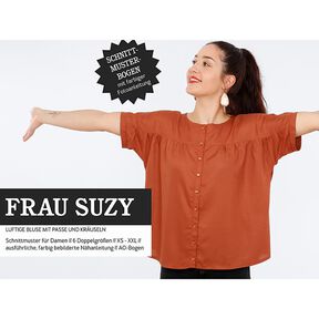 FRAU SUZY – luźna bluzka z krótkim rękawem i marszczeniami, Studio Schnittreif | XS - XXL, 