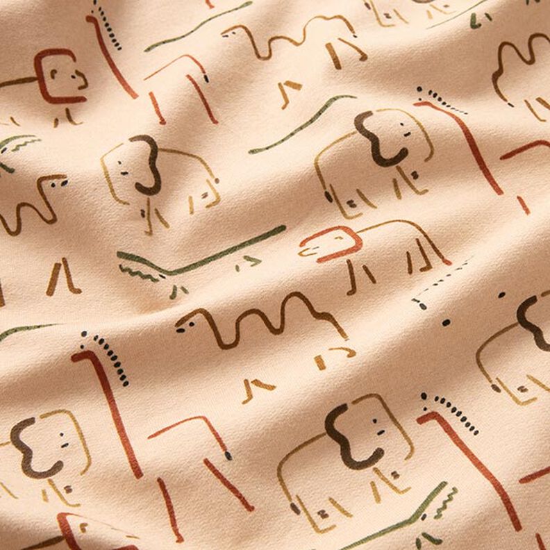 Dzianina dresowa drapana abstrakcyjne zwierzęta stepowe – nerkowiec,  image number 2